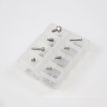 Tornillos de máquina pequeños personalizados con embalaje de caja de plástico